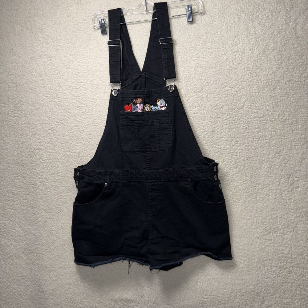 BT21 x Hot topic : Black Denim Short Overalls